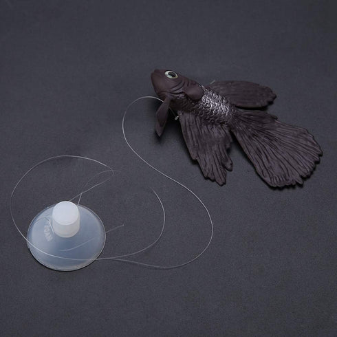 FTVOGUE Aquarium Swimming Fish Silicone Artificial Funny Fish Ornament Lifelike Fake Fish for Fish (Brown Betta Fish)...