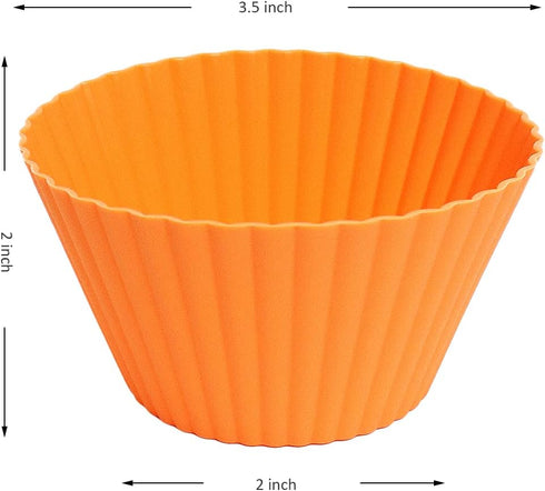 Extra Large Silicone Cupcake Baking Cups 12 Pack, 3.54 Inch Cupcake and Muffin Liners, Reusable Jumbo Silicone Baking Cups Easy to Clean, Great fo...