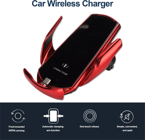 Q3 15W Smart Sensor Car Magenetic Charger Smart Sensing Wireless Charger Automatic Clamping Arm 360 Degree Spherical Joint Pivot for iPhone Series...