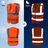 9 Pockets Safety Vest Class 2 High Visibility Reflective Vest for Women Men Security Wear Meets ANSI/ISEA Standards(KZC-Orange, 2XL)...