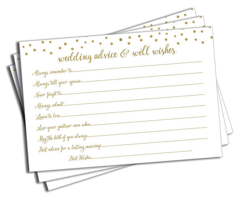 Wedding Advice and Well Wishes - Gold Confetti (50-Cards)...