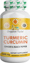 Organic Veda Turmeric and Ginger Capsules 120 pills - Organic Turmeric Curcumin with Black Pepper for Joint Support - Non Gmo, Gluten Free, Turmer...