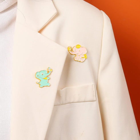 Cute Elephant Enamel Brooch Pins Funny Animal Anime Cartoon Brooches Pins Kawaii Nature Outdoors Lapel Badge Brooch Pins for Lanyards Backpacks Cl...