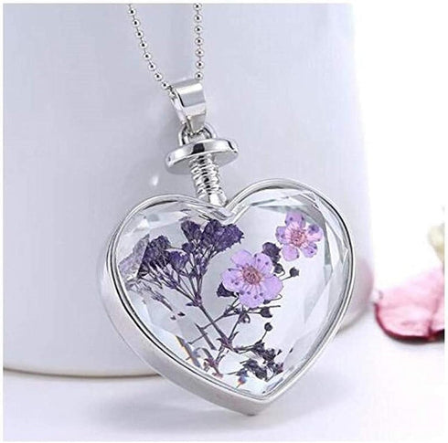 car Rearview Mirror Charm of Eternal Flower Heart-Shaped, K9 Crystal Double-Sided Transparent Color...