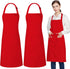 2 Pack 100% Cotton Aprons with 2 Pockets Cooking Chef Kitchen Adjustable Bib Apron for Women Men, Red...