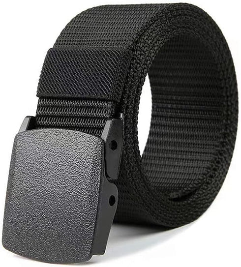 Nylon Belts for Men,1.5inch Tactical Military Belt Breathable Slide Buckle Canvas Web Belt Adjustable Outdoor Casual, Black...