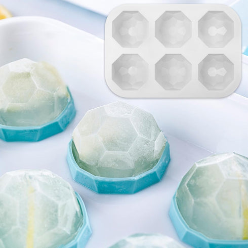 2 Pcs Diamond Ball Cake Silicone Molds, 3D Geometric Half Ball Mousse Cake Baking Molds, Silicone Pastry Chocolate Molds for Cake Decoration Frenc...