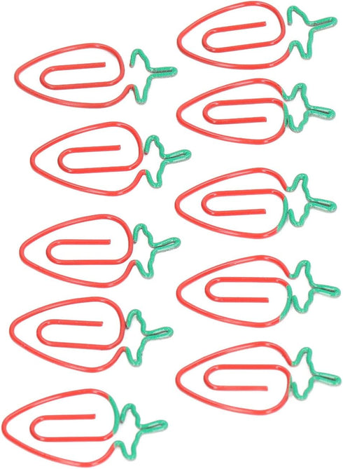 Paper Clips Clips, 100pcs Strawberry Paper Clips Office Clips Set Paperclips and Paper Clamps for Office and School Supplies Document Organizing...