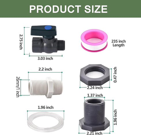 Rain Barrel Spigot Kit 3/4 Rain Barrel Diverter Kit Rainwater Collection System Rain Gutter Diverter Rain Barrel Hose Water Spigot Rain Catchment ...