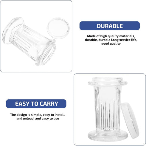 Gatuida 1pc Glass Staining Jar 5- Slide Glass Canister with Lid Clear Container Container with Lid Microscope Slides Coplin Staining Jar Slide Sta...