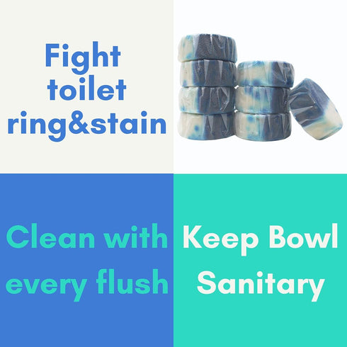 Air Jungles Automatic Toilet Bowl Cleaner Tablets (8 Packs), Extra Fresh Cleaner Tabs for Toilet, Quick Bubbles Foaming and Long-lasting, Easy-to-...