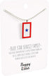 Blue Star Service Flag Necklace – Blue Star Mom Pendant– One, Two & Three Stars – Message Card...
