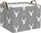 HIYAGON Baby Basket Cute Toy Bin for Boys and Girls Kids Storage Bin Organizer Box Gift Basket Empty Rectangular Deer Room Decor for Home(Grey dee...