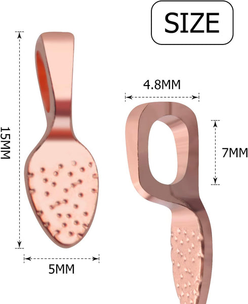 BronaGrand 100pcs Spoon Glue on Bails for Earrings Pendants Charms Jewelry Making Crafting,15x5x5mm...