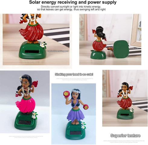 Solar Dancing Toys Solar Powered Hula Girl Dancer Figures Car Dashboard Ornament Home Office Window Table Decoration - No Batteries Required...