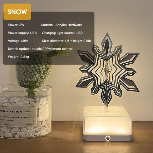 -Wind Spinner Snowflake Bedroom Lamps 16 Color Variations and Remote Control. Stepless dimmable Bedside Small Desk lamp?Suitable for Birthday and ...