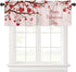 Valentines Day Valance Rod Pocket Valance Happy Valentine's Day Window Curtains Window Treatments 1 Panel Love Heart Tree Branch Short Curtains fo...