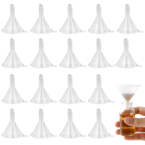 JOHOUSE 50PCS Small Funnels for Filling Small Bottles, Mini Clear Plastic Funnel for Sand Art, Lab Bottles, Perfumes, Essential Oils, Ink, Spices,...