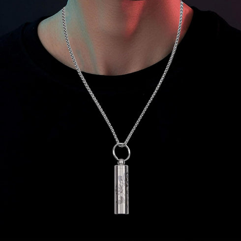 aiGear Stainless Steel Mini Pill Case Inner Diameter 0.48 Inch with Necklace Light Weight Pill Holder Waterproof Small Keychain Pill Box for EDC O...