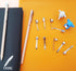 pencil Clips, pencil holder Silver Metal Clips Sliding Epoxy Pen golf pencil Clips Pocket Clips,Clip Shirt Study Holder Portable Hanging 2 Style (...