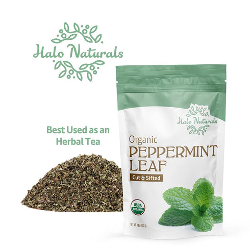Organic Peppermint Leaf Cut & Sifted, 4 Ounces (Mentha piperita) USDA Certified | Resealable Pouch| Packaged in The USA (Pack of 1)...