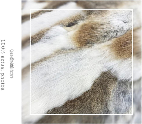 Natural Handcrafted Rabbit Fur Throw Pillow Covers Soft Plush Real Fur Pillow Case Luxury Animal Skin Cushion Cover Farmhouse Decorative Pillowcas...