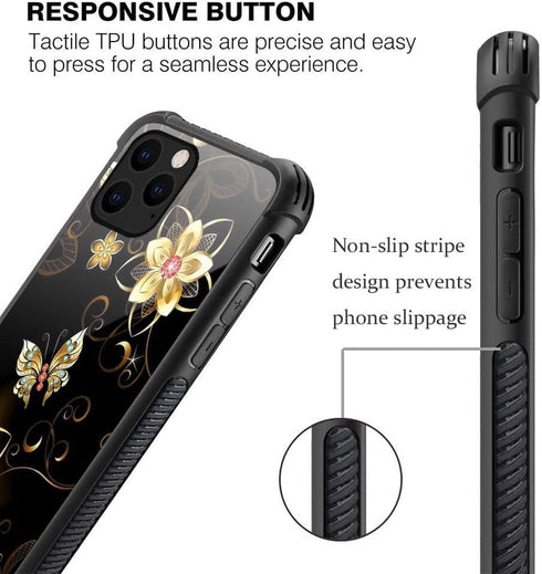 DJSOK Compatible with iPhone 12 Pro Max Case?Design Pattern Back Bumper Anti Scratch Reinforced Corners Soft TPU Caver,Cases for Men Women-Golden ...