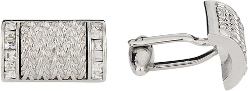 Wrapped Crystal Cufflinks in Clear Color - Arrives in Presentation Gift Box Perfect for Travel - Weddings Groomsmen...