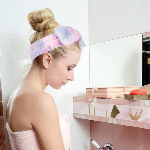 3 Pack Makeup Headband for Women, Skincare Headband, Spa Headband for Washing Face, Lovely Soft Bow Hair Band Head for Women...