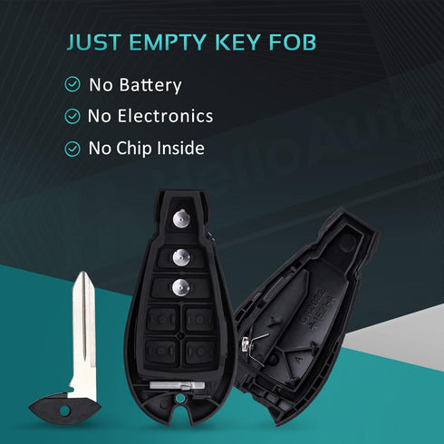 Key Fob Replacement Key Fob for Dodge Grand Caravan 2008-2012, Key Fob for Challenger Charger Durango for Ram 3 Button M3N5WY783X 433Mhz...