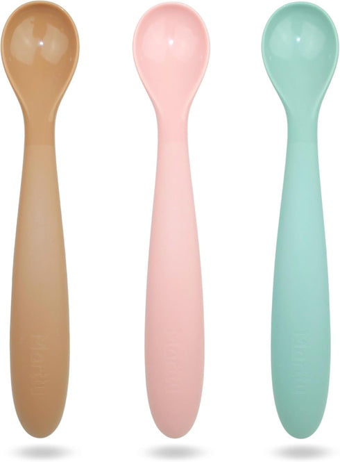 | Baby & Toddler Safe Feeding Spoon Set - BPA-Free, Ergonomic Design for Easy Grip, 3-Pack....