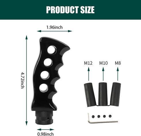 UGSHY 1 PC Car Personalized Shift Knob, Creative Four-Hole Handle Shape Manual Gear Shift Headband M8/M10/M12 Adapter, Universal Decorative Modifi...