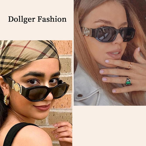 Dollger Rectangle Sunglasses for Women Trendy Irregular Luxury Design Small Sunglasses UV Protection...
