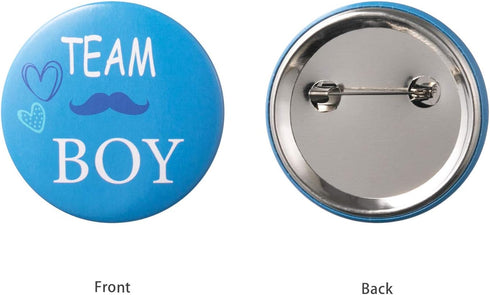 Favide 40 Pieces Gender Reveal Button Team Boy Girl Button Pins for Baby Shower Party Supplies, 2 Inches...