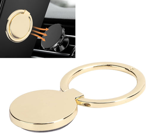 Phone Ring Holder, Mobile Phone Finger Ring Grip 360 Adjustable Metal Phone Holder Magnetic Car Mount for Mobile Phones and Tablets(Gold)...
