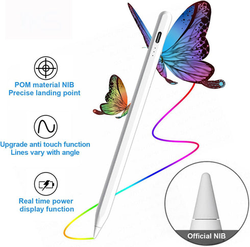 Stylus Pen for iPad (2018-2021 Series:iPad/iPad Mini/iPad Pro/iPad Air) with Palm Rejection,Power-Show,Smart Tilting,Magnetic Adsorption,Accurate,...