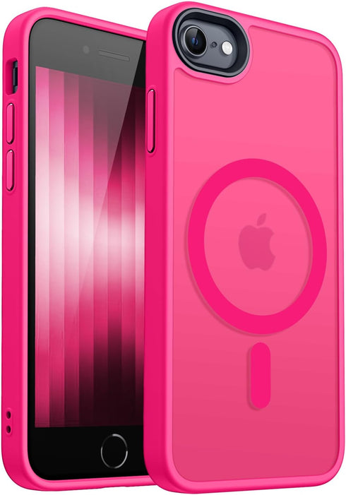CANSHN Magnetic Case for iPhone SE 2022/iPhone SE 2020/iPhone 8, Built in Magnets Compatible with MagSafe, Translucent Matte Back Phone Cover for ...