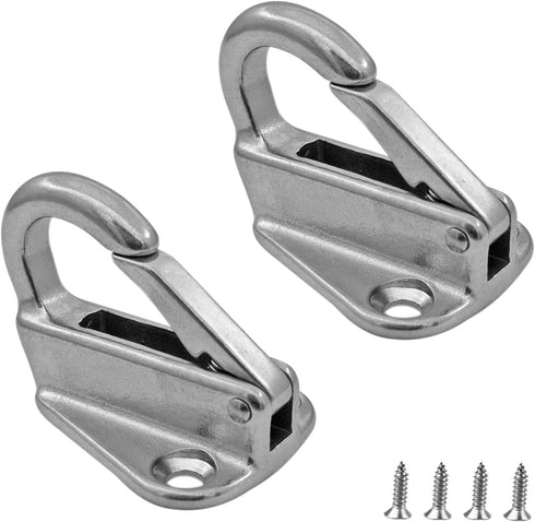 Pair of Spring Snap Attach Rope Hook, Coat Hooks SS 316 Fender Spring Hook Fending Hook Marine Clothes Boat Hardware Accessories...