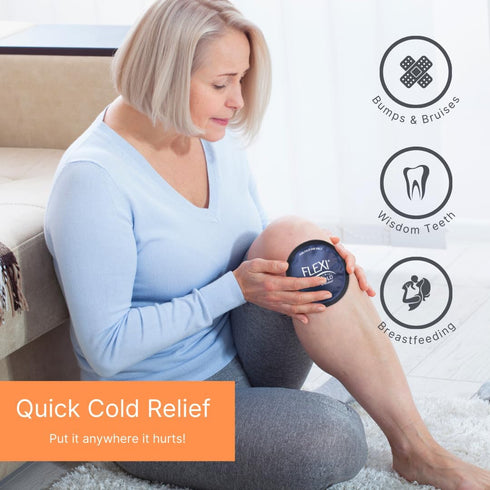 FlexiKold Gel Ice Pack Circles w/Straps (4 Pack) - Small Ice Packs, Reusable Ice Pack for Injuries, Ice Packs Reusable, Breastfeeding, Wisdom Teet...