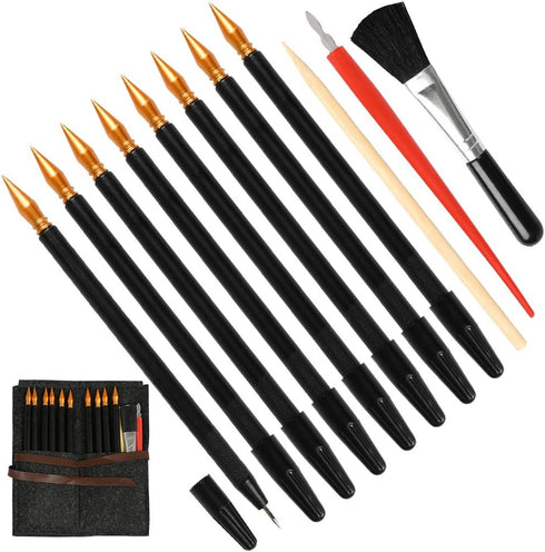 YOTINO 14 Pcs Scratch Art Tools Set, Scratch Sketch Art Painting with Bamboo Sticks Scraper Scratch Pen, Black Brush, Engraving Art Set for Adult ...