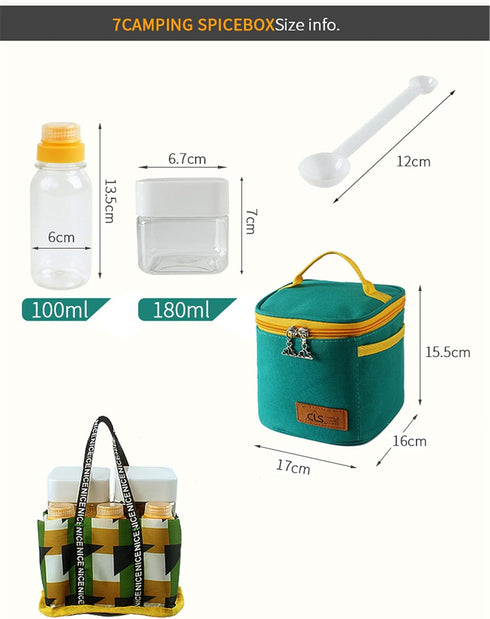 7 Pcs PET Plastic Spice Jars Moisture Proof Condiment Container with Lid - Camping Picnic Outdoor Kitchen Spice Shaker Seasoning Organizer Bottle ...
