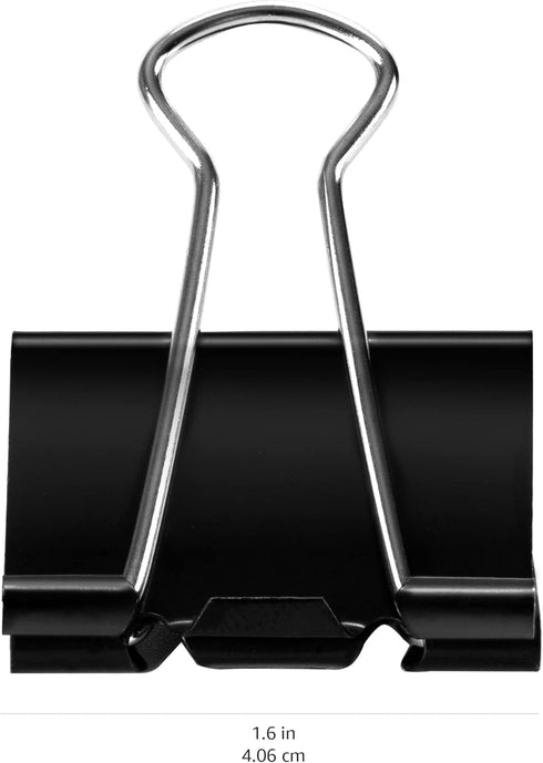 Amazon Basics Binder Paper Clip, 96 Count (8 Pack of 12), Medium, Black...