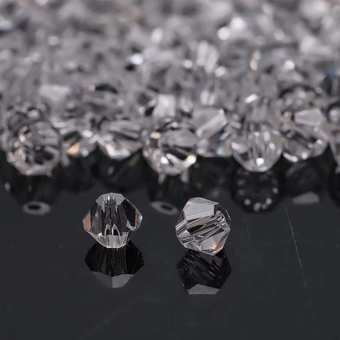 100 Pcs 6mm Crystal Bicone Faceted Glass Beads for Jewelry Making...