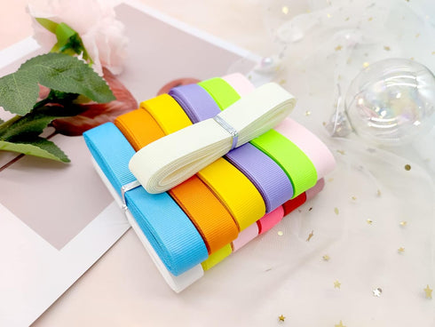 Jesep 100 Yards 5/8" Soild Grosgrain Ribbon Boutique Gift Wrapping Package Ribbon, DIY Crafts Bow Hair Headband Accessories Assorted Ribbon (5/8" ...
