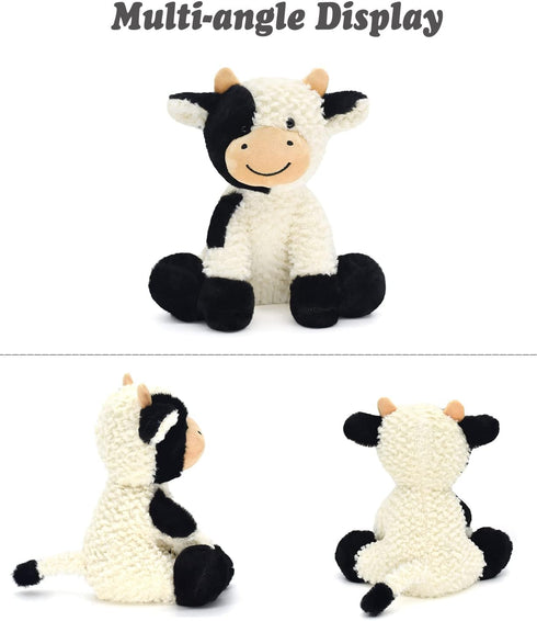 HWD 9.8'' Soft Cow Plush Dolls Stuffed Animals Toys Gifts for Kids, Toddler, Birthday, Valentines, Christmas (Sitting)...