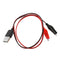 Crocodile Clamps Test Wire 50cm/19.69inch Double Alligator Clips to USB Male Connector Cable Copper Test Lead for Testing Circuit...