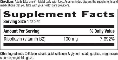 Country Life Vitamin B-2, Supports Health Eyes & Skin and Energy, 100mg, 100 Tablets, Certified Gluten Free, Certified Vegan, Certified Halal…...