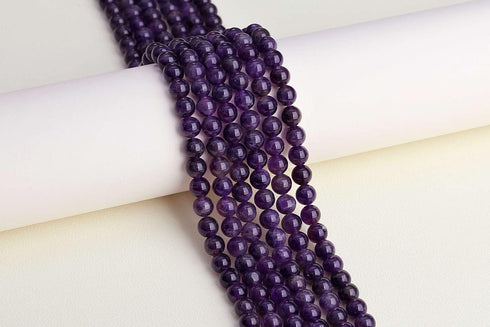 Amethyst 6mm Natural Stone Beads Round Loose Gemstone Stone Beads for DIY Bracelet Necklace Earrings Jewelry Making Polishing Genuine Real Stone B...