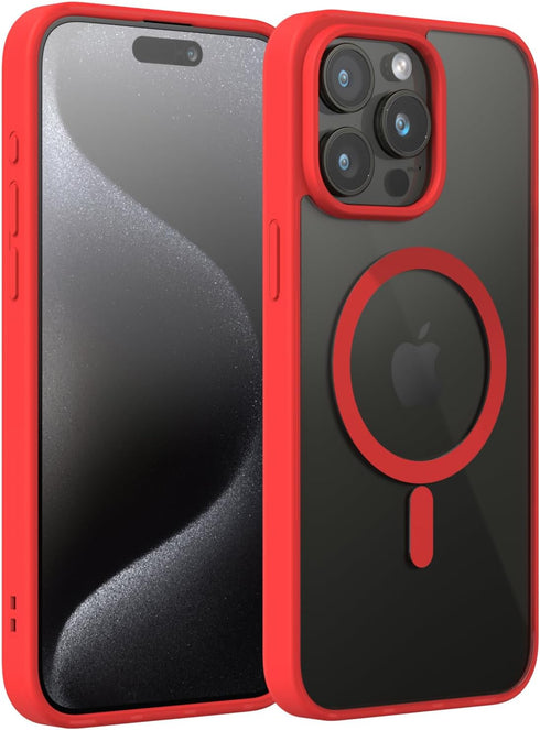 for iPhone 15 Pro Max Case, Compatible with MagSafe, Military-Grade Protection, Yellowing Resistant, Scratch-Resistant Back, Magnetic Phone Case f...