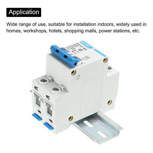 MECCANIXITY Miniature Circuit Breaker Low Voltage AC 32A 400V 2 Pole DIN Rail Installation DZ47-63 C32...